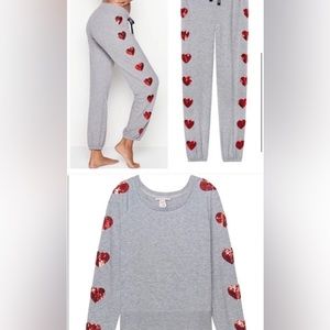 Victoria’s Secret Sequins Heart Sweatsuit